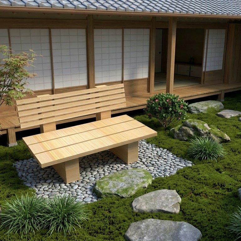 DIY Garten-Lounge Sessel oder Mini-Lounge KYOTO Mini-Lounge oder Lounge-Sessel KYOTO in einem japanischen Garten