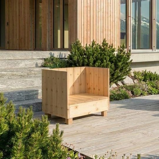 DIY outdoor-lounge.com Sessel PALISADES auf einer Terrasse in den Alpen DIY outdoor-lounge.com Sessel PALISADES auf einer Terrasse in den Alpen