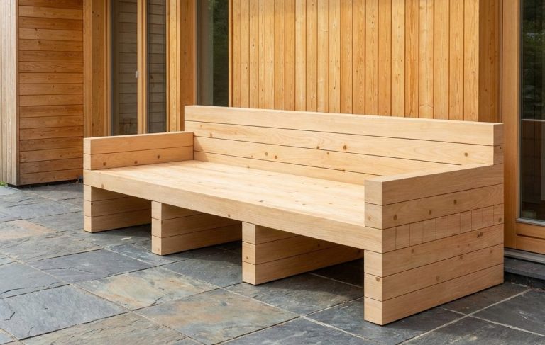 DIY outdoor-lounge.com Sofa TUSCANY steht auf einer Terrasse in der Toskana DIY outdoor-lounge.com Sofa TUSCANY steht auf einer Terrasse in der Toskana bei untergehender Sonne.
