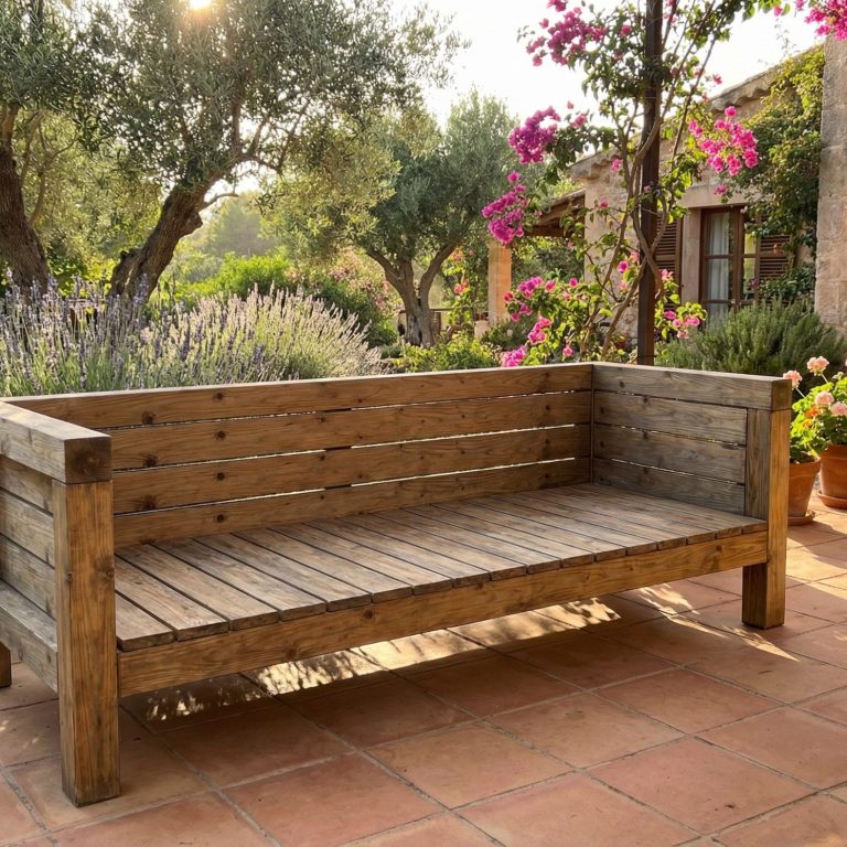 DIY Garten-Lounge TUSCANY auf einer Terrasse in der Toscana Das DIY Garten-Lounge Sofa TUSCANY steht auf einer Terrasse in der Toskana