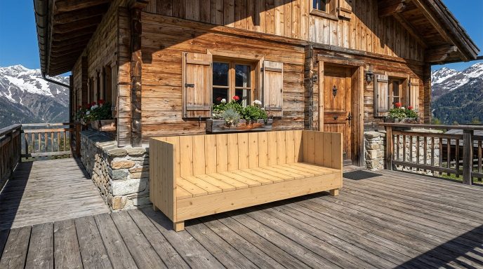 Das windgeschützte Design der DIY Outdoor-Möbel-Linie PALISADES